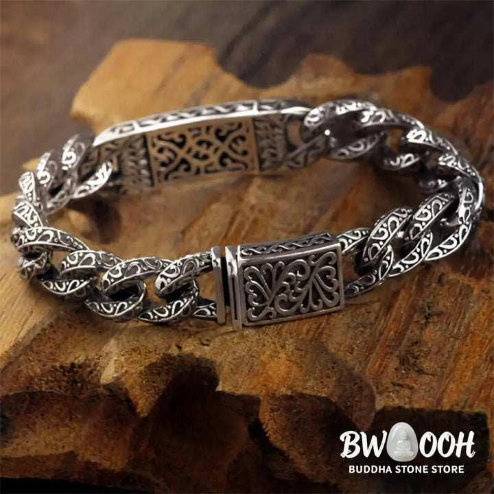 Buddha Stones Vintage Patterns Engraved Healing Bracelet - BWOOOH - Bracelet