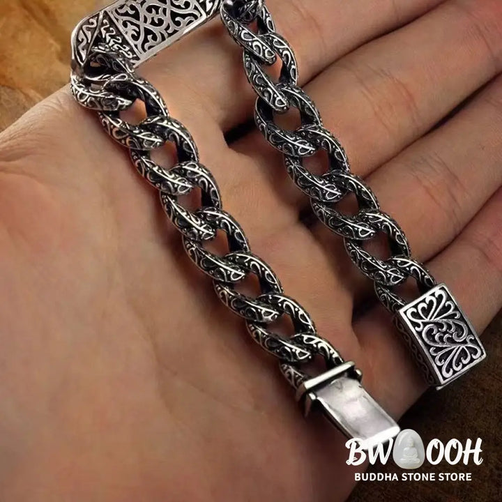 Buddha Stones Vintage Patterns Engraved Healing Bracelet - BWOOOH - Bracelet