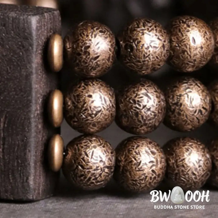 Buddha Stones Vintage Peace Ebony Wood Copper Beads Balance Bracelet - BWOOOH - Bracelet