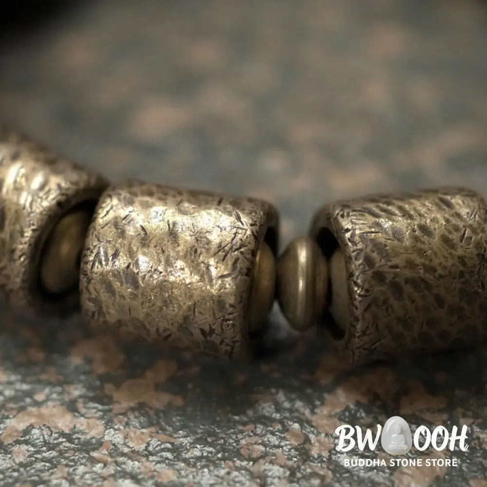 Buddha Stones Vintage Peace Ebony Wood Copper Beads Bracelet - BWOOOH - Bracelet