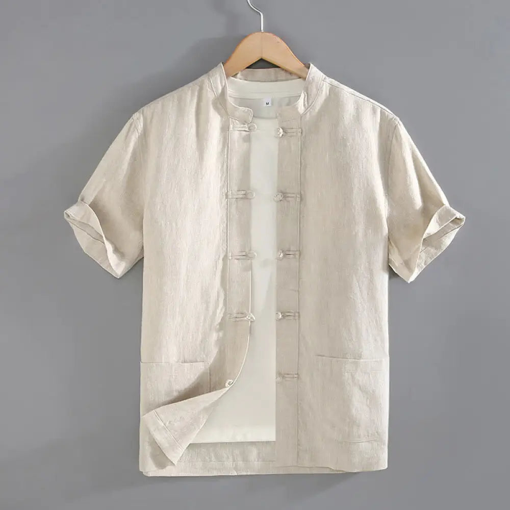 BWOOOH Vintage Plain Tang Suit Chinese Frog-Button Men&