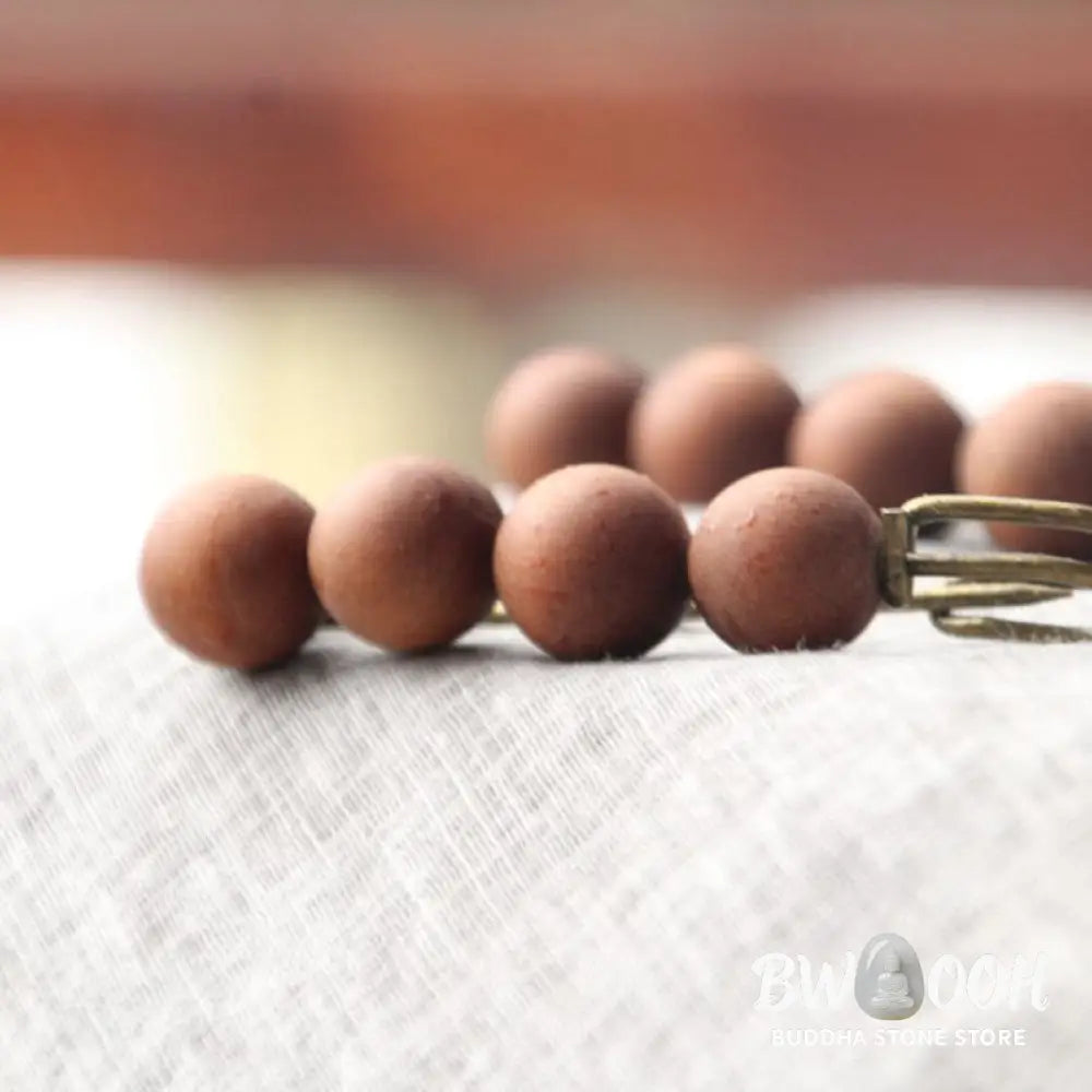 Buddha Stones Vintage Sandalwood Agathis Alba Ebony Wood Peltogyne Beads Healing Brooch - Brooch
