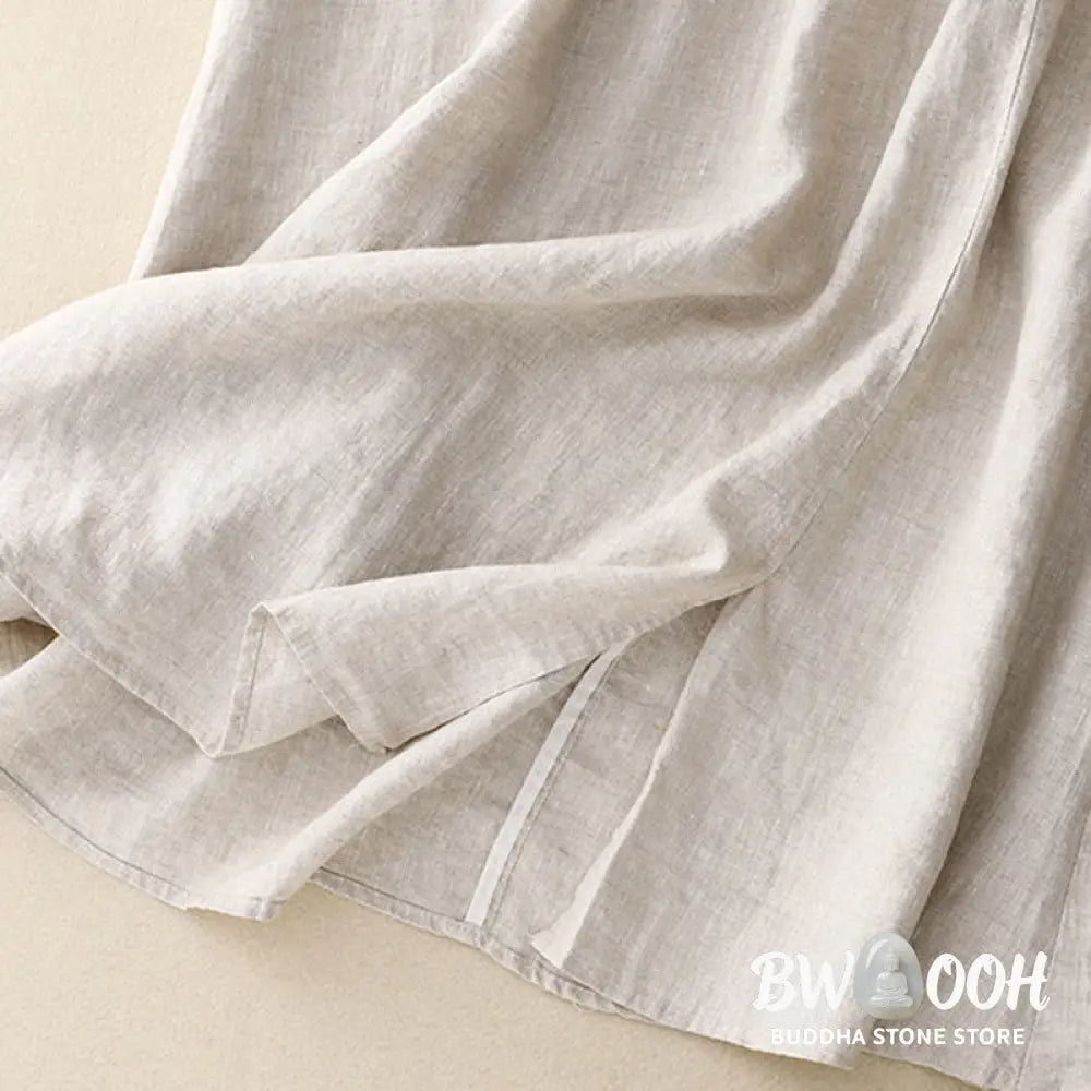 Buddha Stones Vintage Solid Embroidery Drawstring Women’s Skirt With Pockets - Skirt