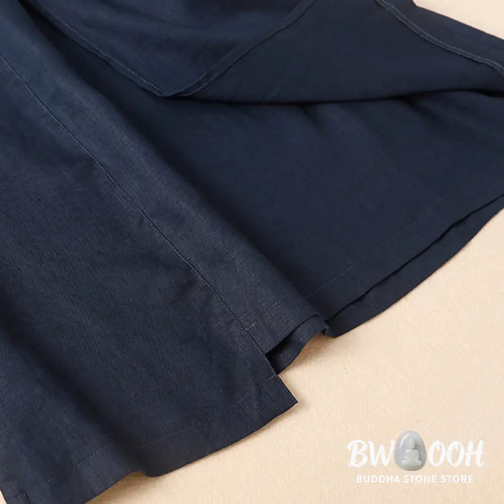 Buddha Stones Vintage Summer Asymmetrical High Waist Women’s Cotton Linen Skirt With Pockets - Skirt