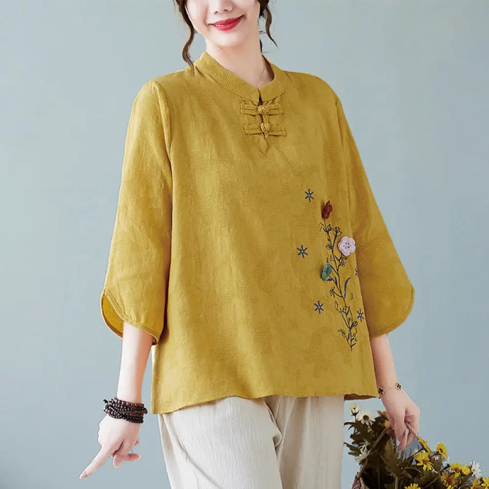 BWOOOH Vintage Summer Stereoscopic Flower Embroidery Thre