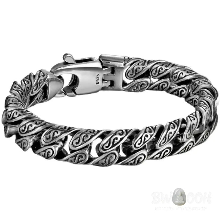 Buddha Stones Vintage Tang Dynasty Flower Design Carved Luck Bracelet - BWOOOH - Bracelet