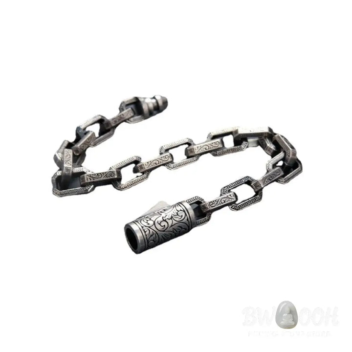 BWOOOH Vintage Tang Dynasty Flower Design Engraved Luck Energy Bracelet | spiritual healing bracelet