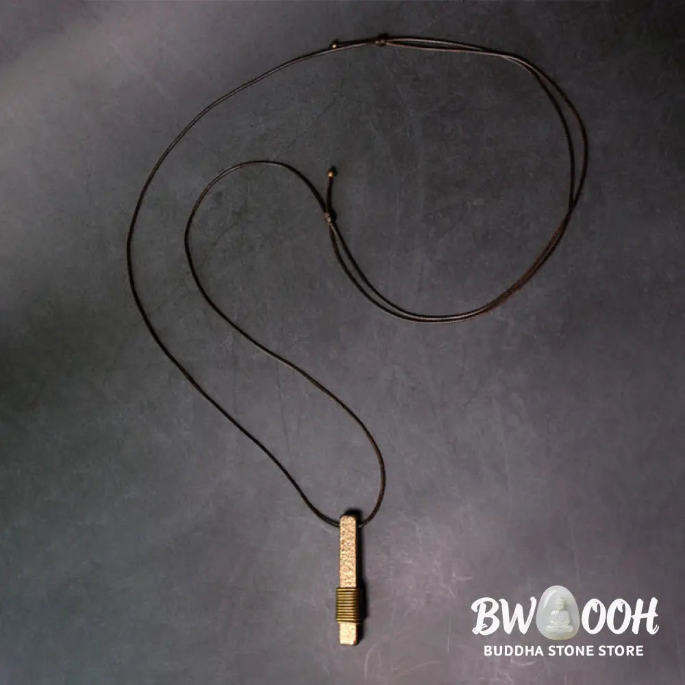 Buddha Stones Vintage Textured Design Brass Copper Wealth Necklace Pendant - BWOOOH - Copper(Wealth♥Luck) - Necklaces &amp;