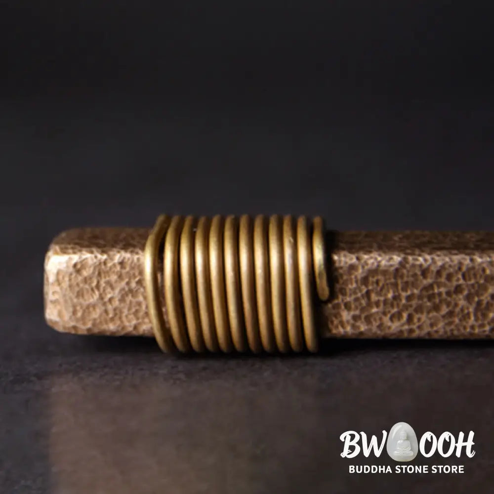 Buddha Stones Vintage Textured Design Brass Copper Wealth Necklace Pendant - BWOOOH - Copper(Wealth♥Luck) - Necklaces &amp;