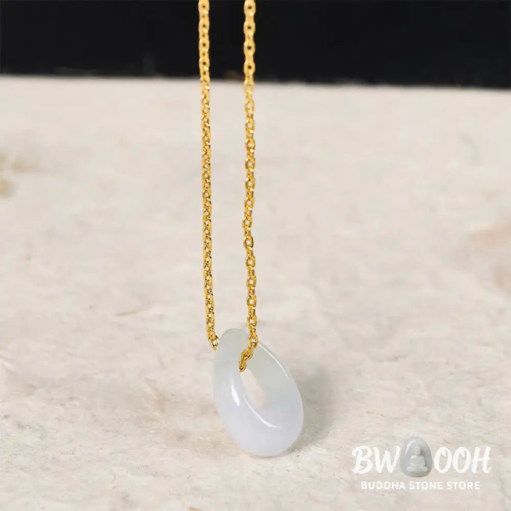 Buddha Stones Water Droplet White Jade Luck Necklace Pendant - Necklaces &amp; Pendants