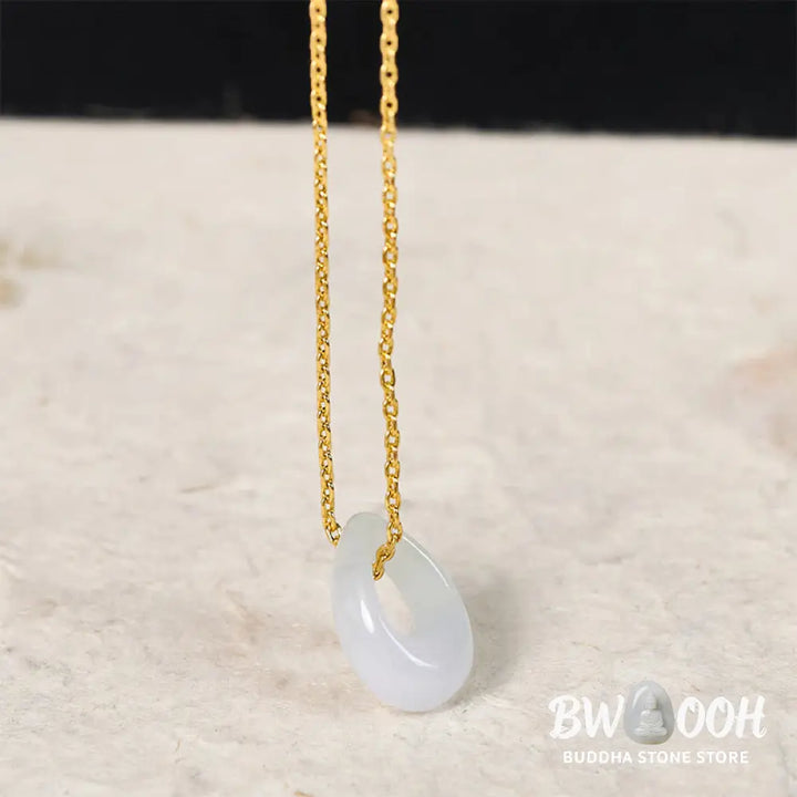 Buddha Stones Water Droplet White Jade Luck Necklace Pendant - Necklaces &amp; Pendants