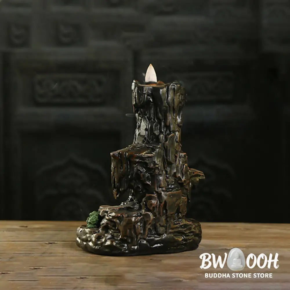 BWOOOH Waterfall Backflow Incense Burner Mountain Tower Incense Holders - Resin - Incense Burner
