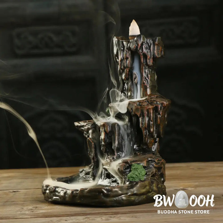 BWOOOH Waterfall Backflow Incense Burner Mountain Tower Incense Holders - Resin - Incense Burner