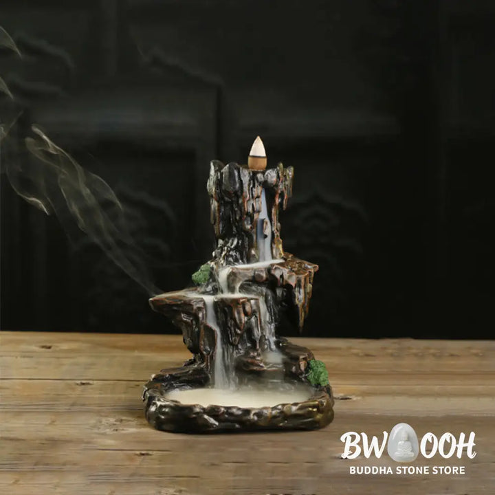 BWOOOH Waterfall Backflow Incense Burner Mountain Tower Incense Holders - Resin - Incense Burner