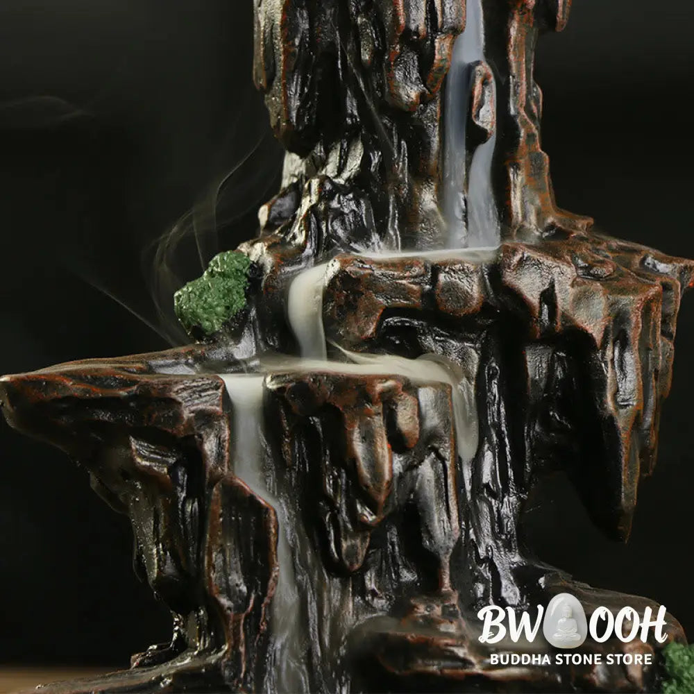 BWOOOH Waterfall Backflow Incense Burner Mountain Tower Incense Holders - Resin - Incense Burner