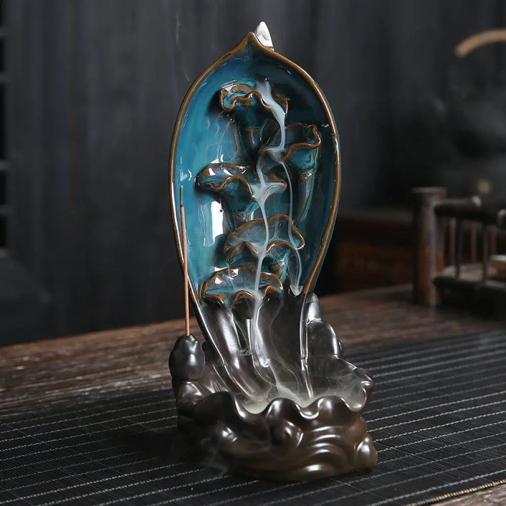 BWOOOH Waterfall Incense Burner Backflow Incense Holder | natural stone spiritual bracelet for healing and mindful living