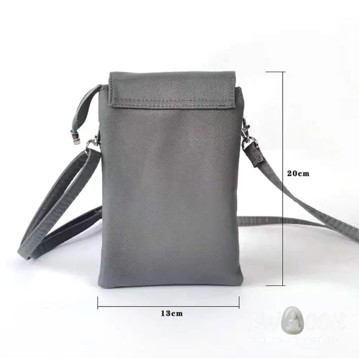 Buddha Stones Waterproof Handmade Embroidered Lotus Flowers Crossbody Bag Shoulder Bag Cellphone Bag - Bag