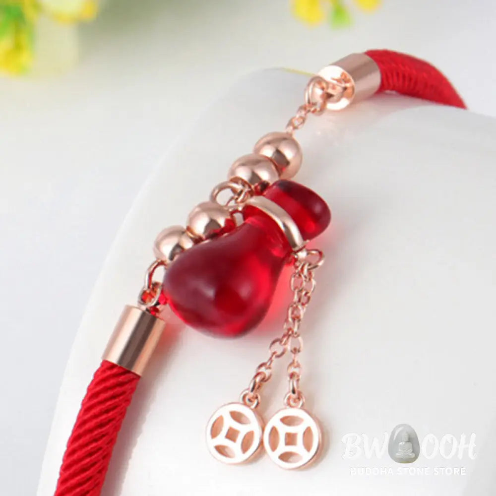 Buddha Stones Wealth Attractor Red Agate Red Rope Bracelet - Red Agate(Bracelet Size 18 + 3cm) - Bracelet
