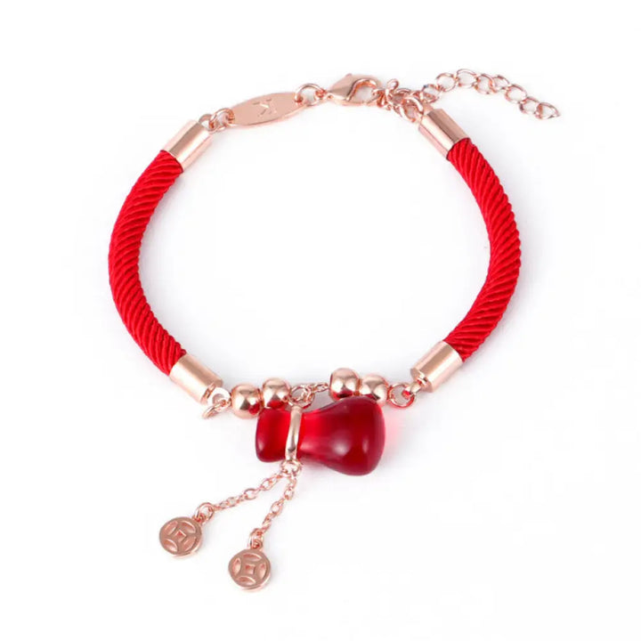 Buddha Stones Wealth Attractor Red Agate Red Rope Bracelet - Red Agate(Bracelet Size 18 + 3cm) - Bracelet