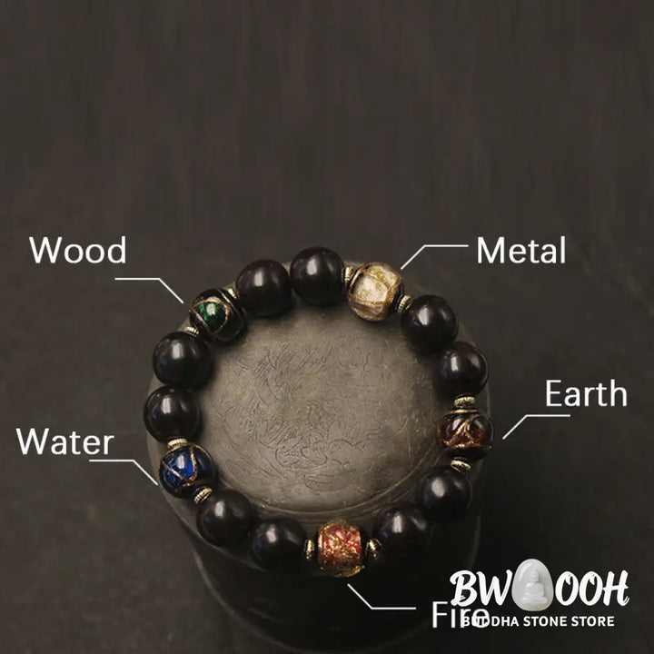 Buddha Stones Western Soapberry Incense Ash Liuli Glass Bead Wealth Bracelet - BWOOOH - Western Soapberry&amp;Liuli Glass