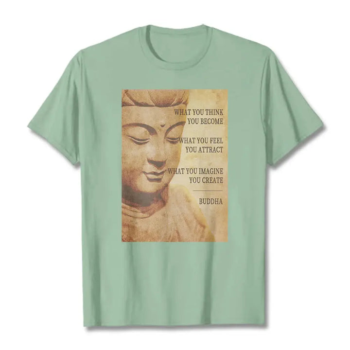 Buddha Stones What You Think You Become Tee T-shirt - PaleGreen / S - T-Shirts