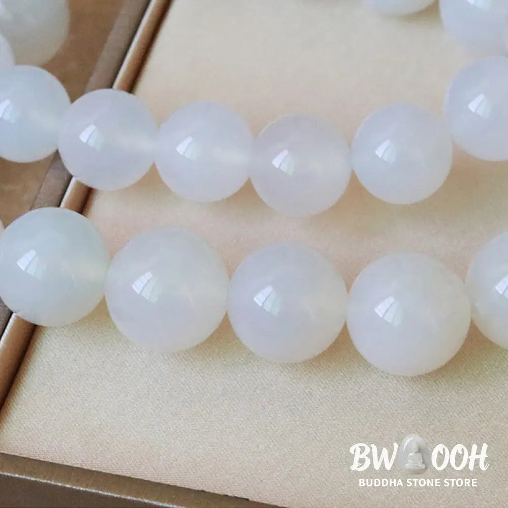 BWOOOH White Agate Red Agate Luck Wrist Mala with tassels, featuring 12mm-14mm beads, for meditation, pocket charm, or car decoration, symbolizing clarity, peace, and confidence. - View 10