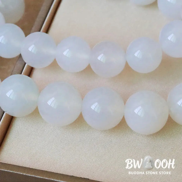 BWOOOH White Agate Red Agate Luck Wrist Mala with tassels, featuring 12mm-14mm beads, for meditation, pocket charm, or car decoration, symbolizing clarity, peace, and confidence. - View 10