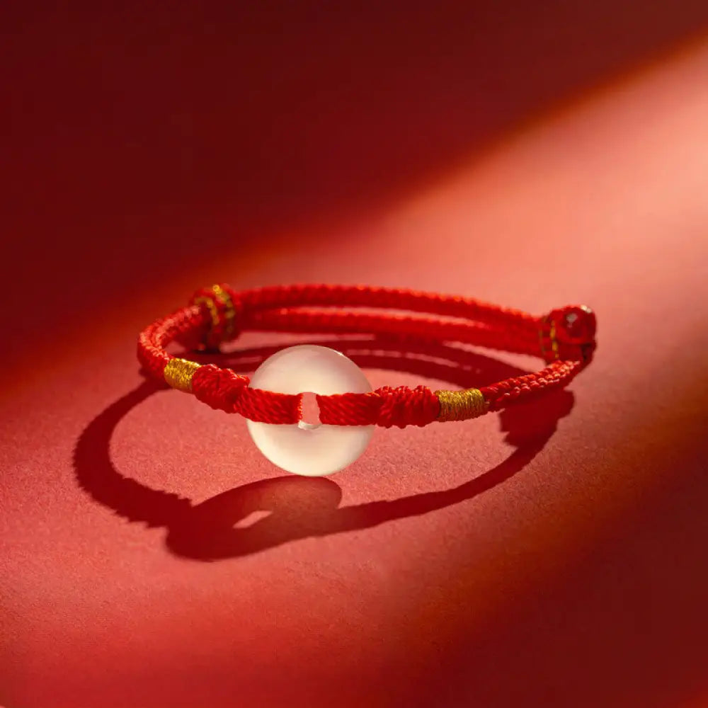 BWOOOH White Chalcedony Peace Buckle Braided Connection B