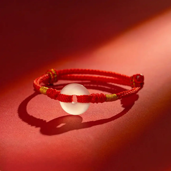 BWOOOH White Chalcedony Peace Buckle Braided Connection B