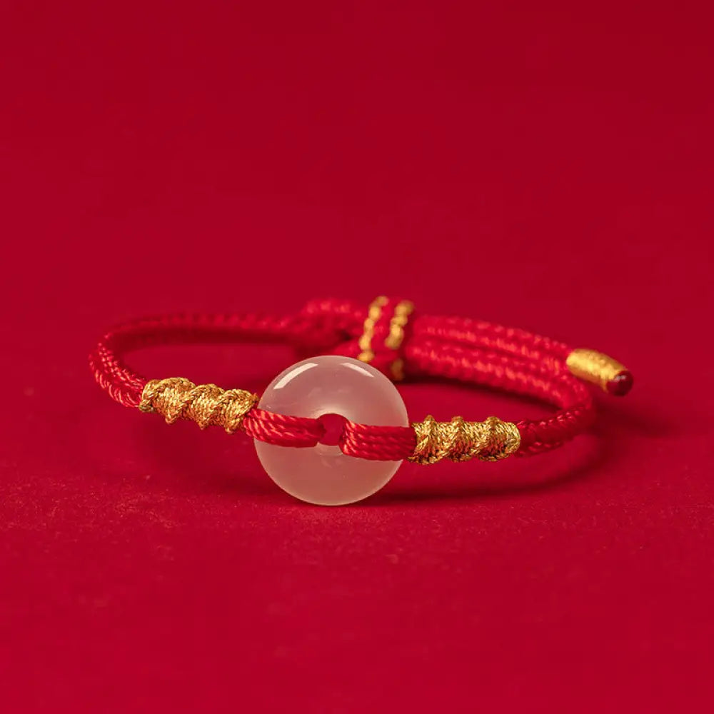BWOOOH White Chalcedony Peace Buckle Connection Rope Knot