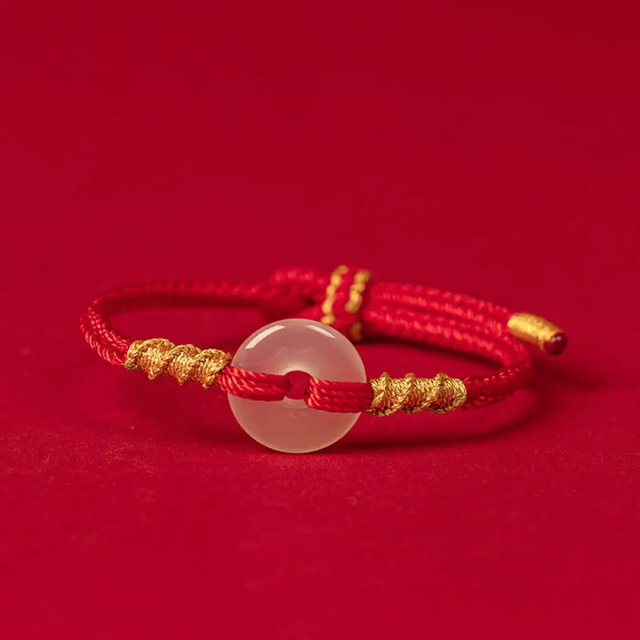 BWOOOH White Chalcedony Peace Buckle Connection Rope Knot