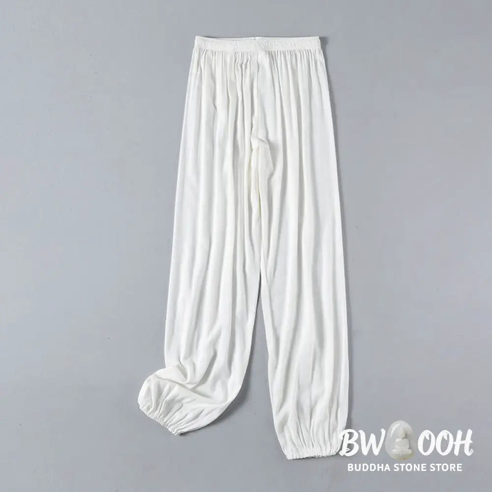 Buddha Stones White Crane Sea Cotton Linen Meditation Prayer Spiritual Zen Tai Chi Qigong Practice Clothing Set