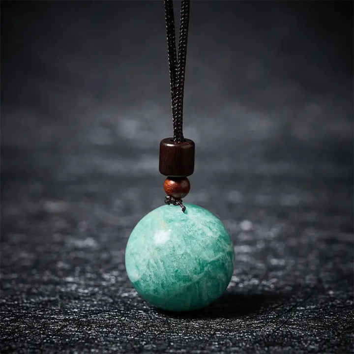 Buddha Stones White Crystal Pink Crystal Tiger Eye Smoky Quartz Protection Necklace Pendant - BWOOOH - Amazonite