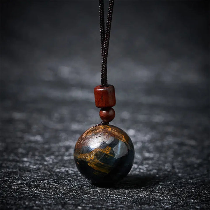 Buddha Stones White Crystal Pink Crystal Tiger Eye Smoky Quartz Protection Necklace Pendant - BWOOOH - Blue Tiger Eye