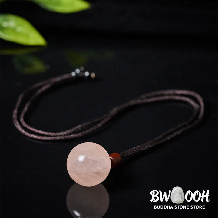 Buddha Stones White Crystal Pink Crystal Tiger Eye Smoky Quartz Protection Necklace Pendant - BWOOOH - Necklaces &amp;