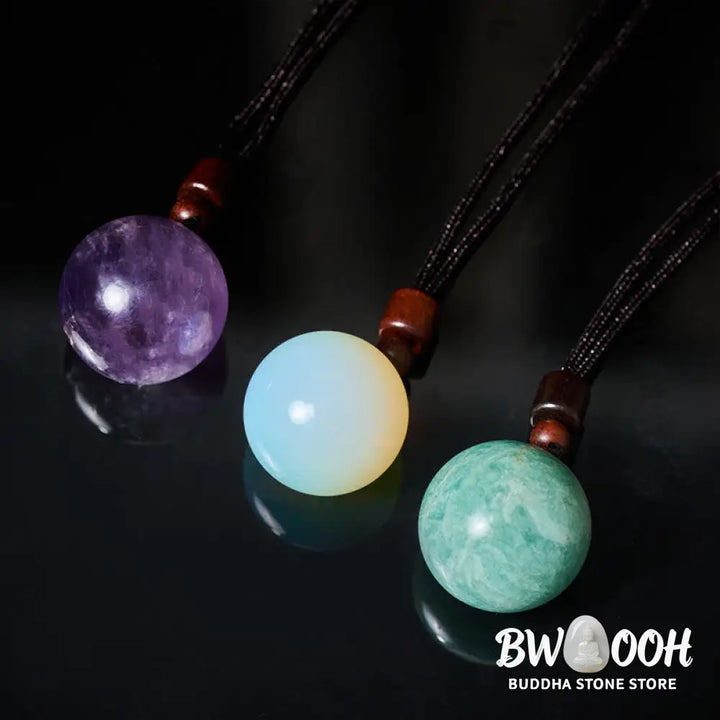 Buddha Stones White Crystal Pink Crystal Tiger Eye Smoky Quartz Protection Necklace Pendant - BWOOOH - Necklaces &amp;