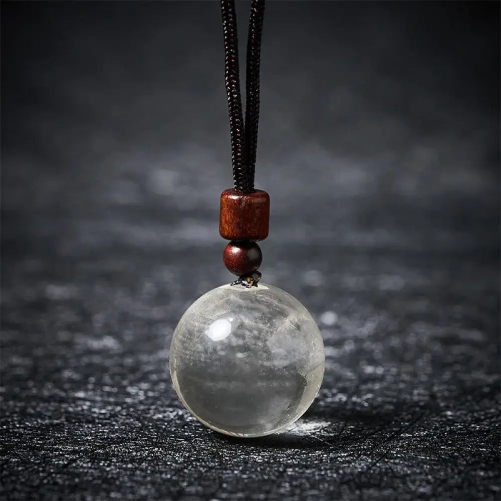Buddha Stones White Crystal Pink Crystal Tiger Eye Smoky Quartz Protection Necklace Pendant - BWOOOH - White Crystal