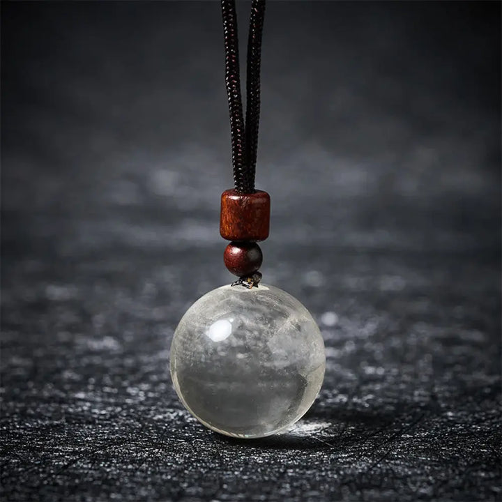Buddha Stones White Crystal Pink Crystal Tiger Eye Smoky Quartz Protection Necklace Pendant - BWOOOH - White Crystal