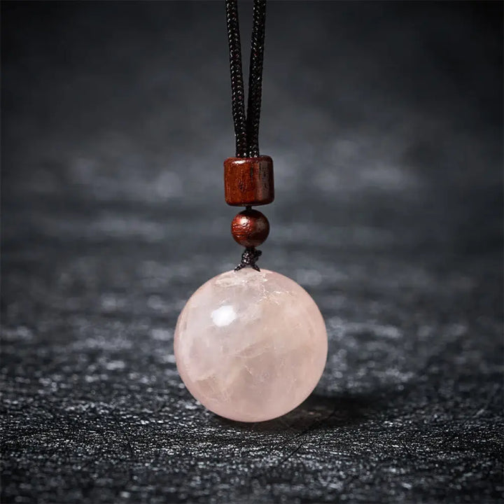 Buddha Stones White Crystal Pink Crystal Tiger Eye Smoky Quartz Protection Necklace Pendant - BWOOOH - Pink Crystal
