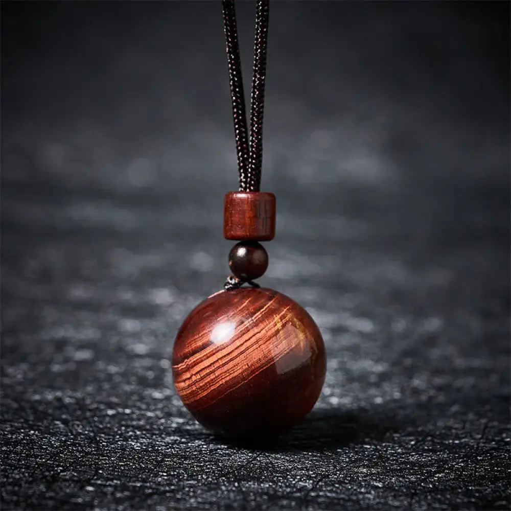 Buddha Stones White Crystal Pink Crystal Tiger Eye Smoky Quartz Protection Necklace Pendant - BWOOOH - Red Tiger Eye