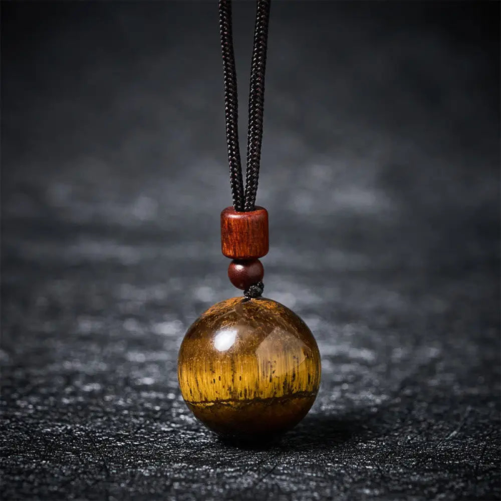 Buddha Stones White Crystal Pink Crystal Tiger Eye Smoky Quartz Protection Necklace Pendant - BWOOOH - Yellow Tiger Eye