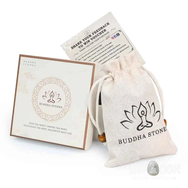 BWOOOH White Jade Bodhi Lotus Mala Harmony Necklace Bracelet with 108 naturally pale Bodhi seeds and a delicate lotus pendant, embodying purity and spiritual awakening for meditation and daily wear. - View 10