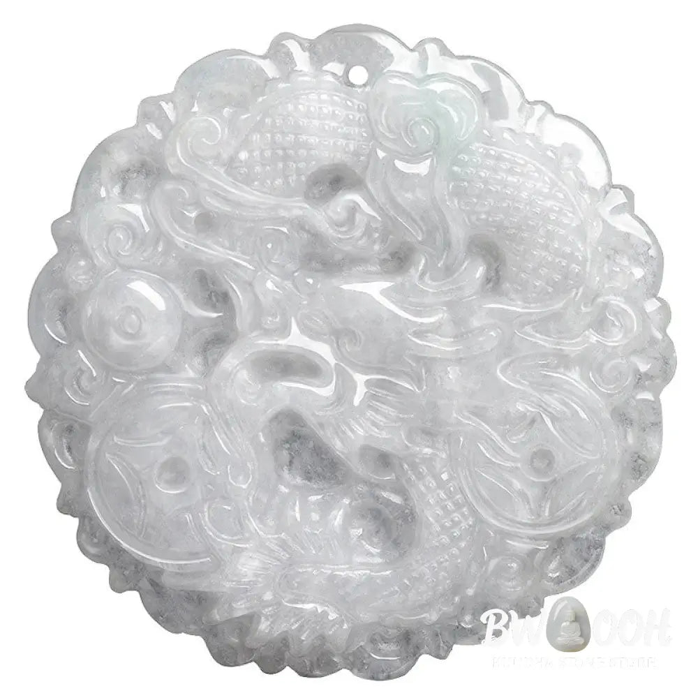 Buddha Stones White Jade Dragon Protection Necklace String Pendant - BWOOOH - White Jade - Necklaces &amp; Pendants