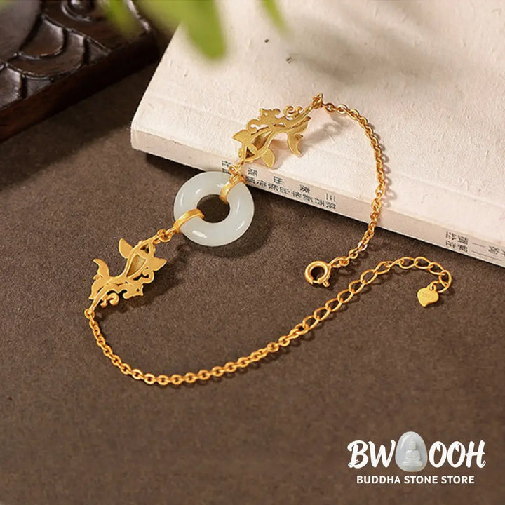 Buddha Stones White Jade Koi Fish Prosperity Bracelet - Koi Fish (Luck ♥ Prosperity) - Bracelet