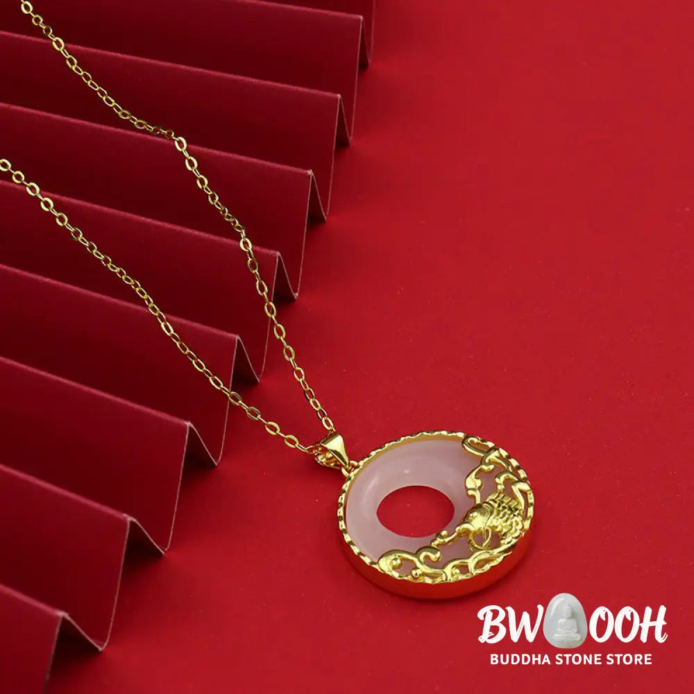 Buddha Stones White Jade Koi Fish Titanium Steel Prosperity Necklace Pendant - BWOOOH - Koi Fish (Luck ♥ Prosperity)