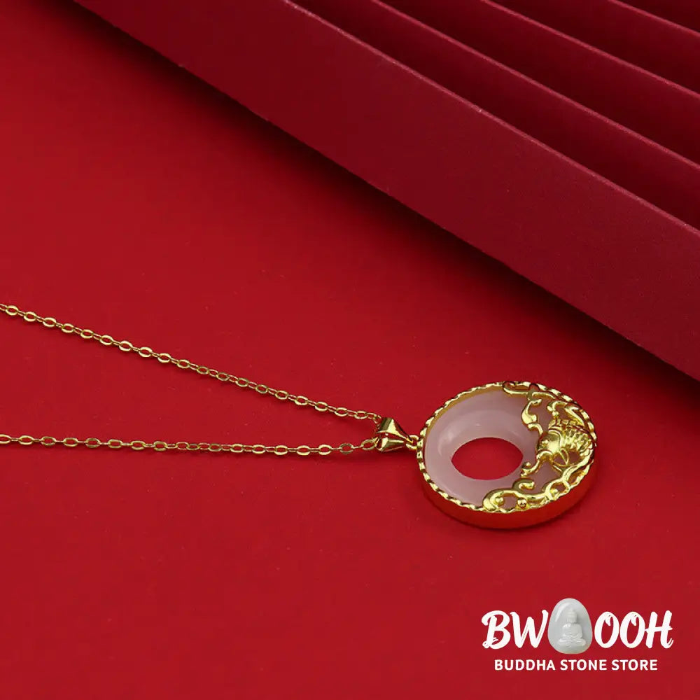 Buddha Stones White Jade Koi Fish Titanium Steel Prosperity Necklace Pendant - BWOOOH - Koi Fish (Luck ♥ Prosperity)