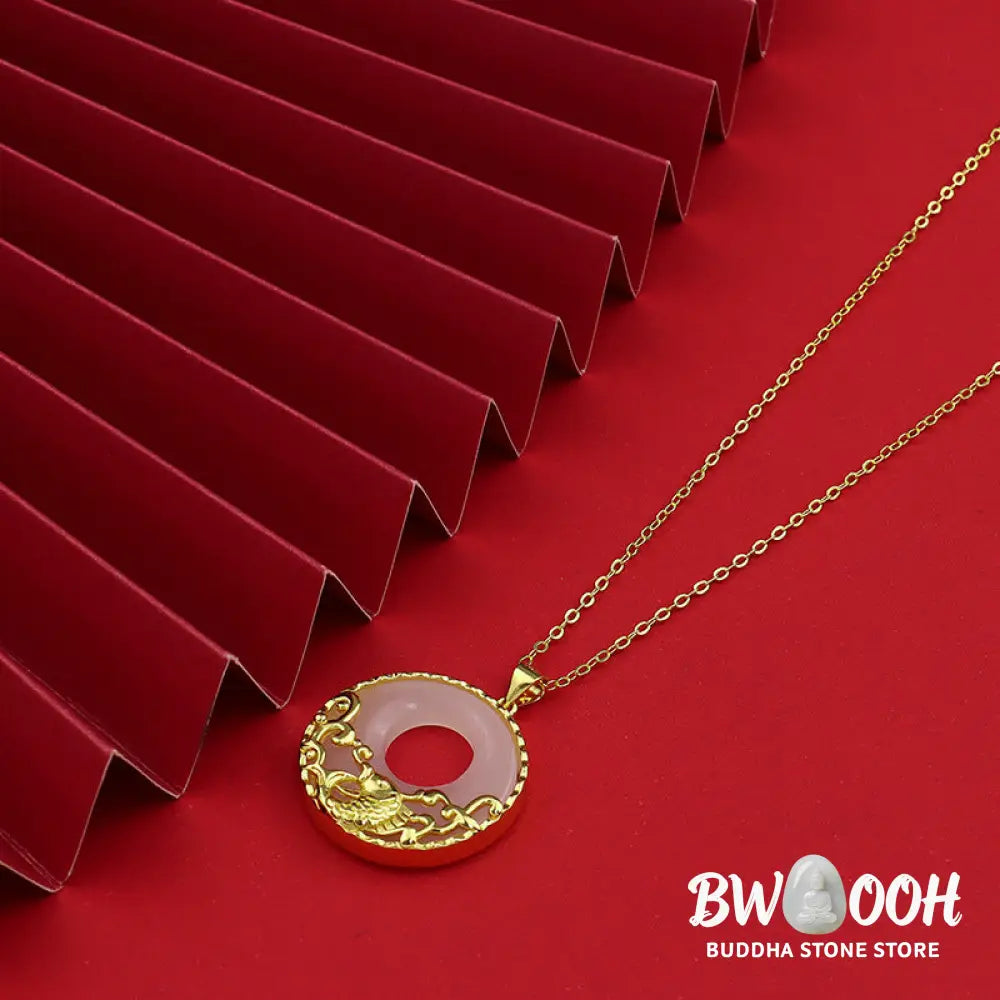 Buddha Stones White Jade Koi Fish Titanium Steel Prosperity Necklace Pendant - BWOOOH - Koi Fish (Luck ♥ Prosperity)