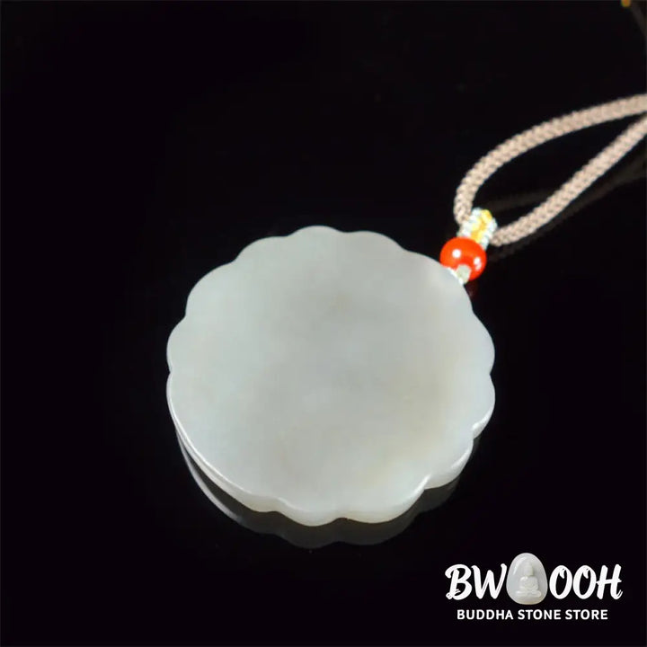 Buddha Stones White Jade Peacock Protection Blessing Necklace Pendant - BWOOOH - White Jade (Protection ♥ Happiness)