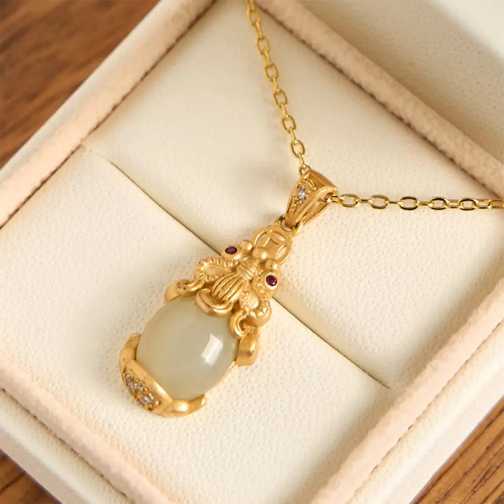 Buddha Stones White Jade PiXiu Wealth Luck Chain Necklace Pendant - BWOOOH - White Jade(Protection♥Blessing)