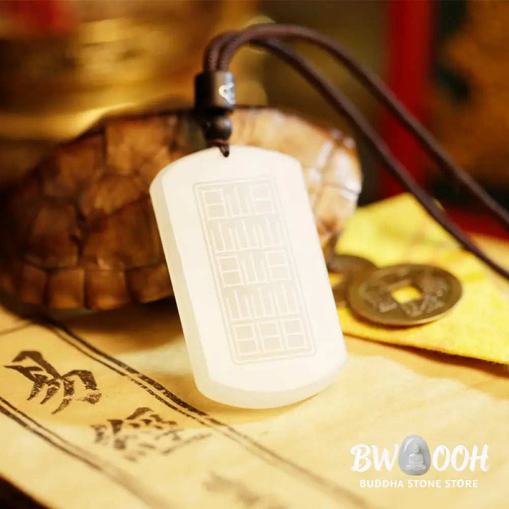 Buddha Stones White Jade PiXiu Yin Yang Luck Protection Necklace Pendant - BWOOOH - White Jade (Protection ♥ Happiness)
